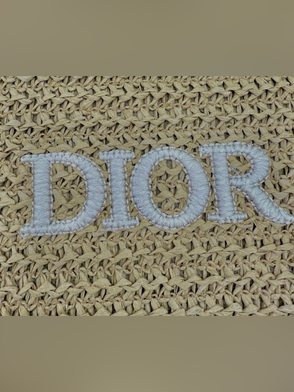 Dior Beige Woven Raffia Wristlet Pouch NWT GWP - Picture 8 of 13